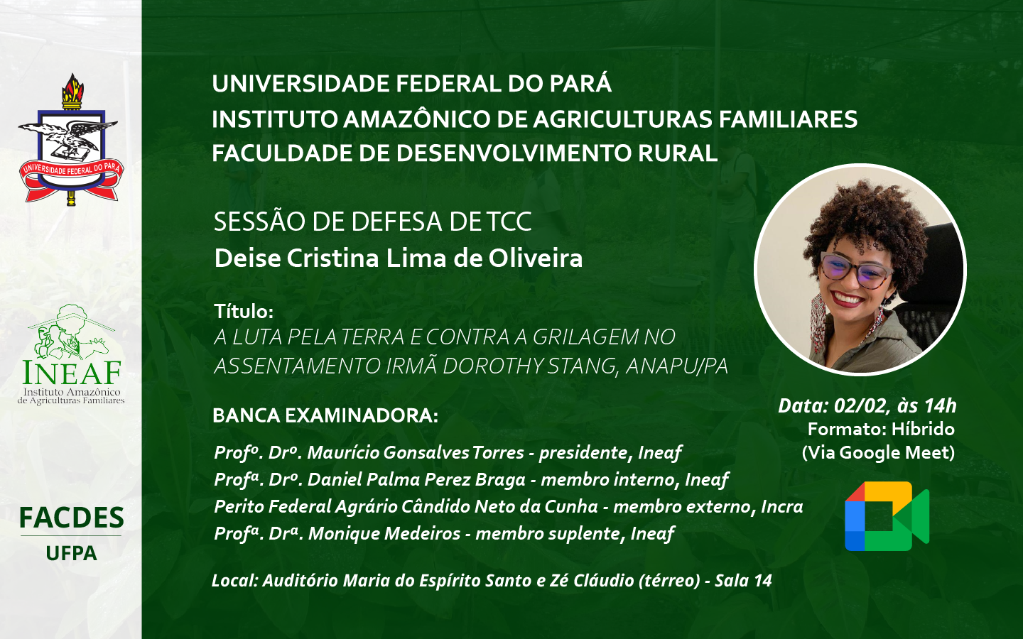 Defesa de TCC - Deise Cristina Lima de Oliveira (BDR 2019)